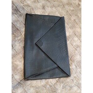 Vintage Fendi Black Leather Envelope Clutch Bag